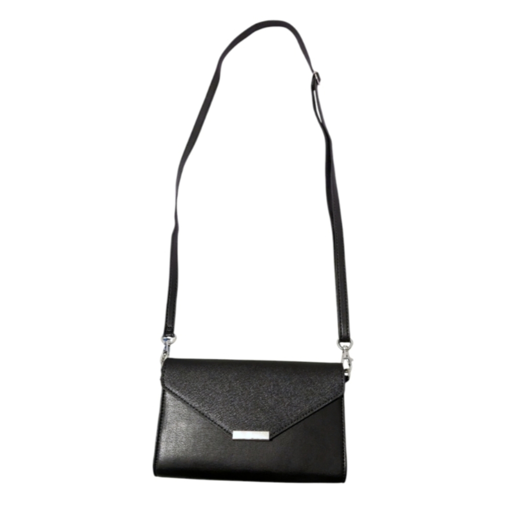 Save The Girls Small Black Vegan Faux Leather Crossbody Phone Wallet